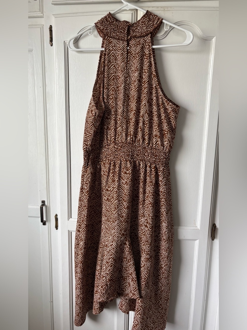 Maurices Brown and Cream Patterned Halter Maxi Dress - Picture 3 of 3